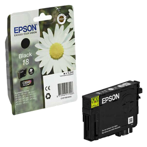 Epson 18 5.2ml Original Ink Cartridge - Black | SEPS1046 from Epson - DID Electrical