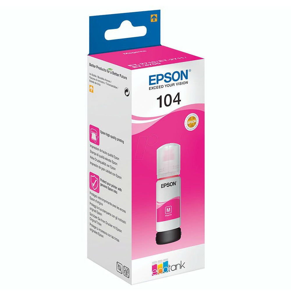 Epson EcoTank 104 65ml Original Ink Tank - Magenta | SEPS1433 from Epson - DID Electrical