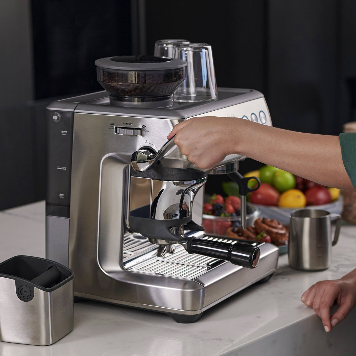 Sage The Barista Express Impress Coffee Machine - Sea Salt | SES876SST4GUK1 from Sage - DID Electrical