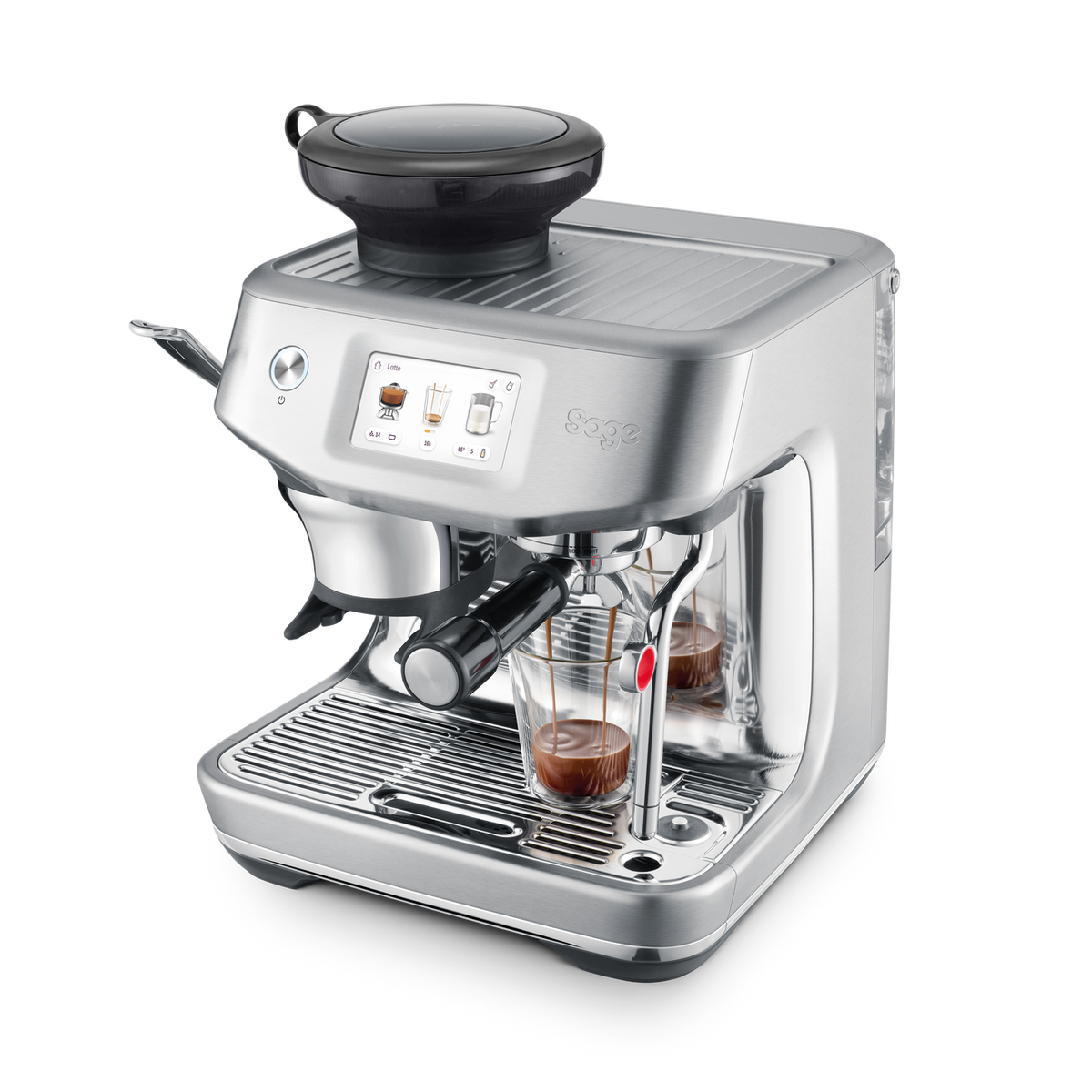 Sage The Barista Touch Impress with Cold Extraction Coffee Machine - Black Stainless Steel | SES882BST4GUK1