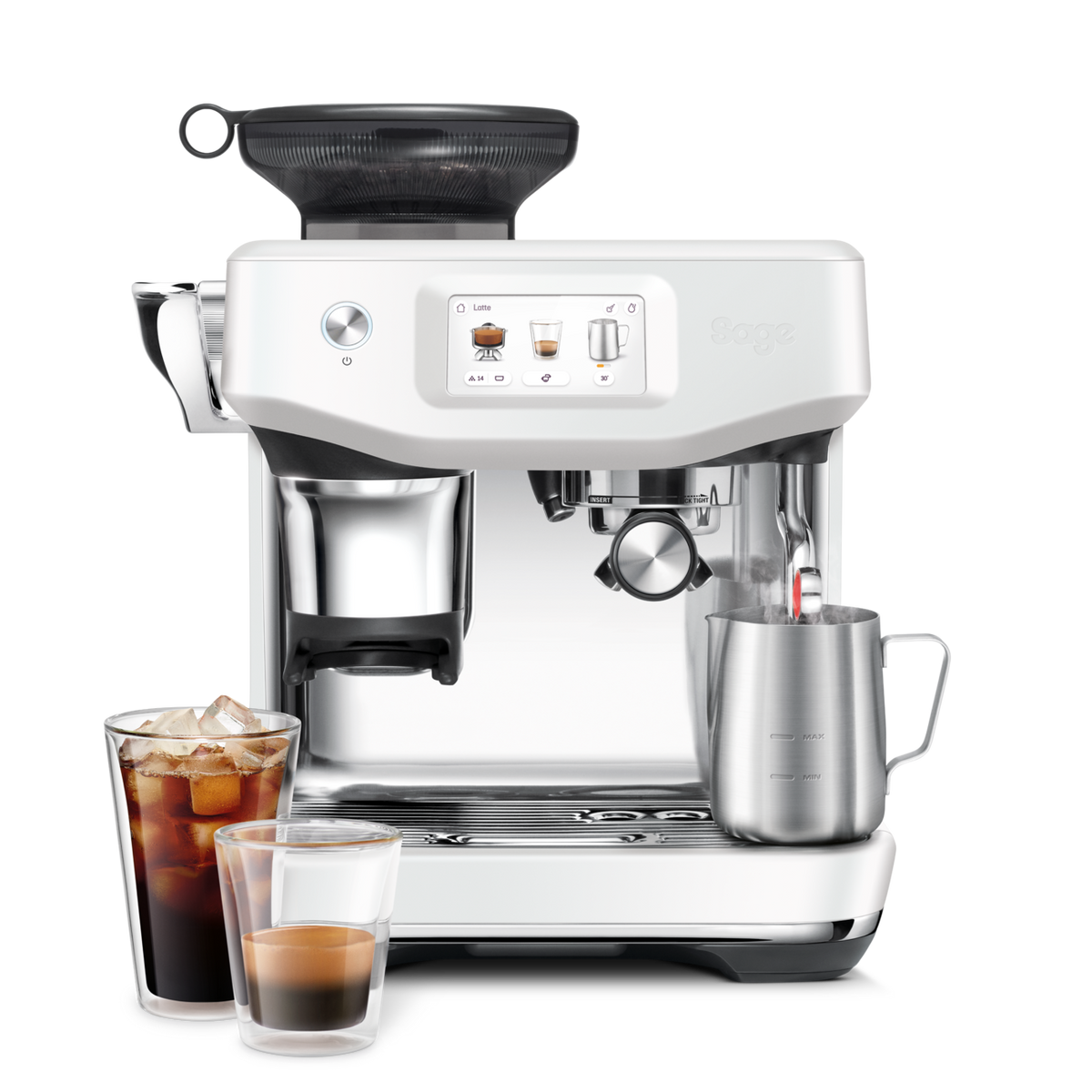 Sage The Barista Touch Impress With Cold Extraction Coffee Machine - Sea Salt | SES882SST4GUK1