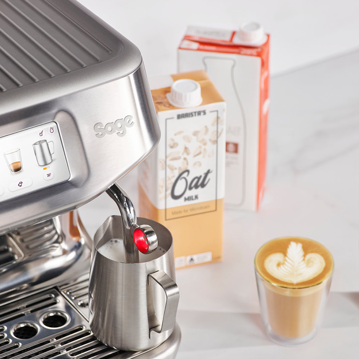 Sage The Barista Touch Impress With Cold Extraction Coffee Machine - Sea Salt | SES882SST4GUK1