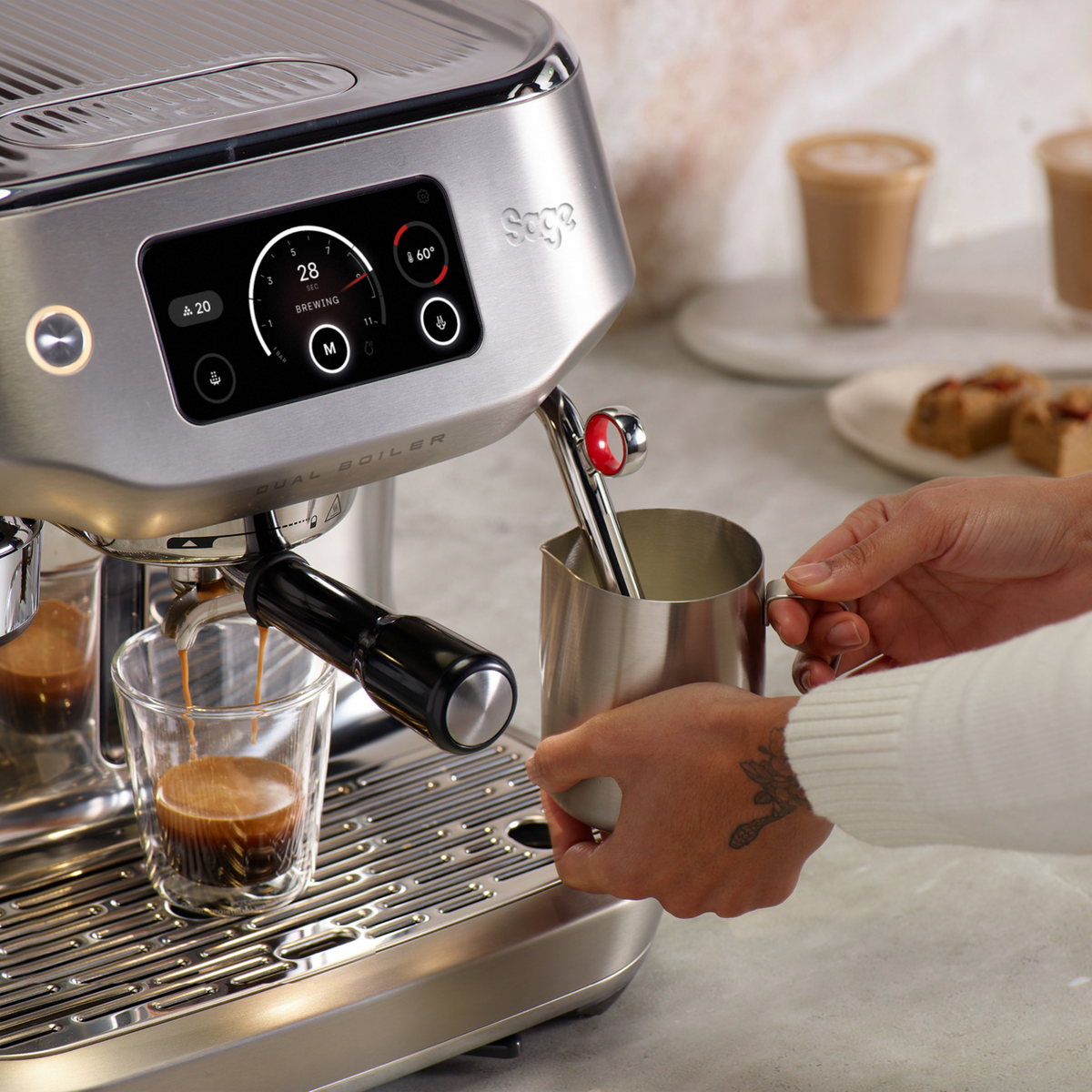 Sage The Oracle Dual Boiler Espresso Machine - Brushed Stainless Steel | SES995BSS4GUK1 from Sage - DID Electrical