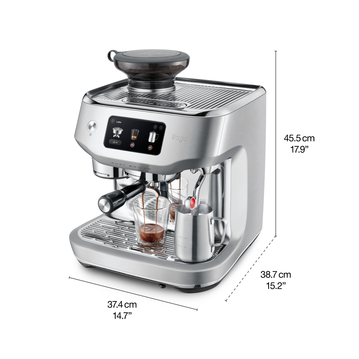 Sage The Oracle Dual Boiler Espresso Machine - Brushed Stainless Steel | SES995BSS4GUK1 from Sage - DID Electrical