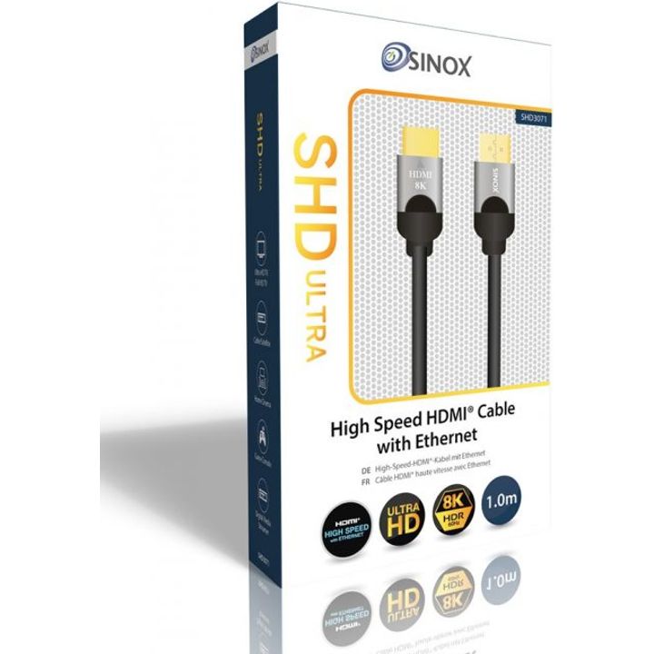 Sinox 1M SHD Ultra HD HDMI 2.1 Cable - Black | SHD3071 from Sinox - DID Electrical