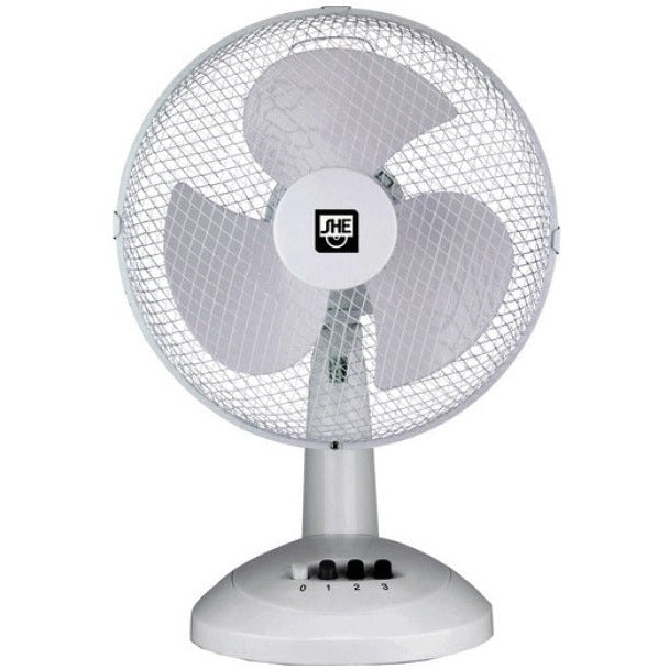 SHE 30cm Inclination & Swivel Function Table Fan - White | SHE30TI2001 from SHE - DID Electrical