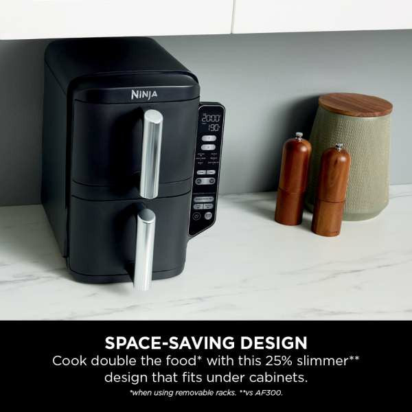 Ninja 7.6L Double Stack 2 Drawer Air Fryer - Black | SL300UK from Ninja - DID Electrical