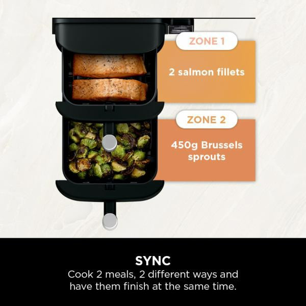 Ninja 7.6L Double Stack 2 Drawer Air Fryer - Black | SL300UK from Ninja - DID Electrical