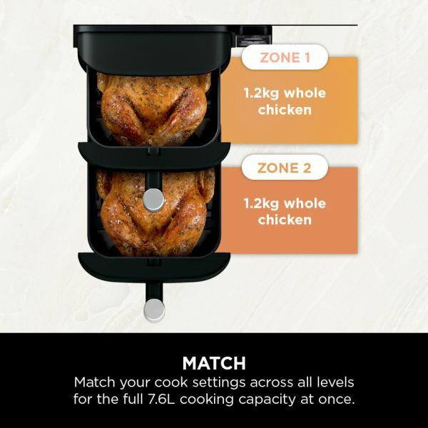 Ninja 7.6L Double Stack 2 Drawer Air Fryer - Black | SL300UK from Ninja - DID Electrical