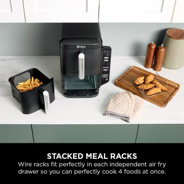 Ninja 7.6L Double Stack 2 Drawer Air Fryer - Black | SL300UK from Ninja - DID Electrical