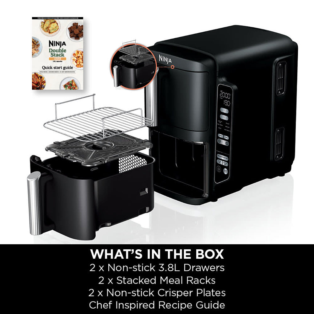 Ninja 7.6L Double Stack 2 Drawer Air Fryer - Black | SL300UK from Ninja - DID Electrical