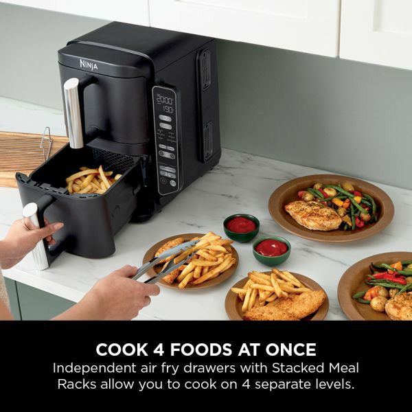 Ninja 7.6L Double Stack 2 Drawer Air Fryer - Black | SL300UK from Ninja - DID Electrical