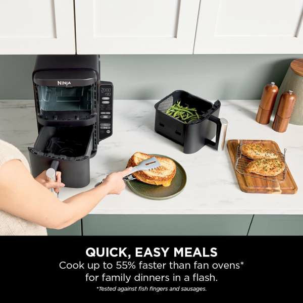 Ninja 7.6L Double Stack 2 Drawer Air Fryer - Black | SL300UK from Ninja - DID Electrical