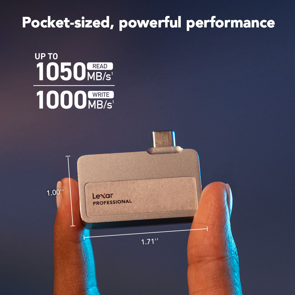 Lexar Professional Go 2TB Portable SSD - Black | LSL400X002T-RNBNG from Lexar - DID Electrical