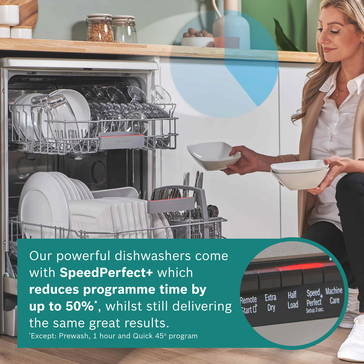 Bosch Series 2 60CM Semi Integrated Standard Dishwasher - Brushed Steel | SMI2HTS06G