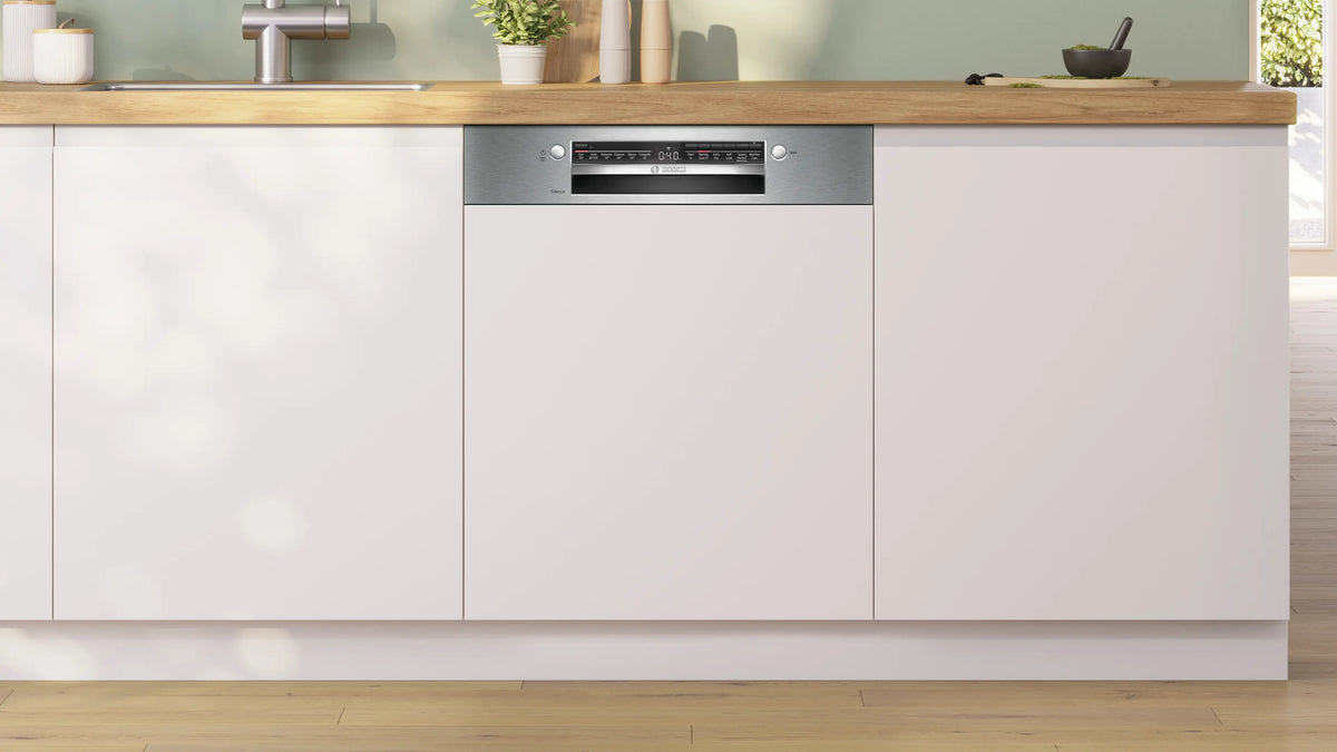 Bosch Series 2 60CM Semi Integrated Standard Dishwasher - Brushed Steel | SMI2HTS06G