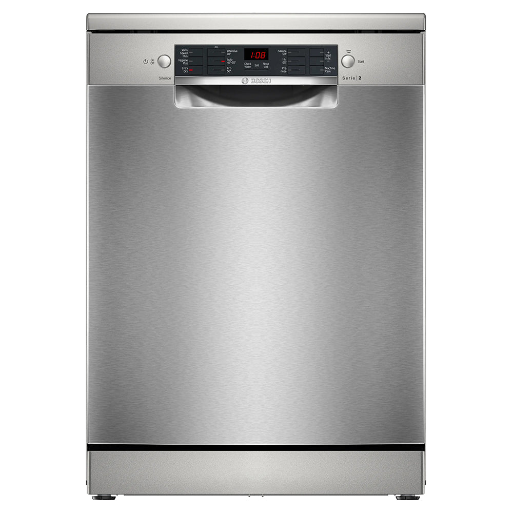 Bosch Series 2 85CM Freestanding Standard Dishwasher - Brushed Steel | SMS26AI08G from Bosch - DID Electrical
