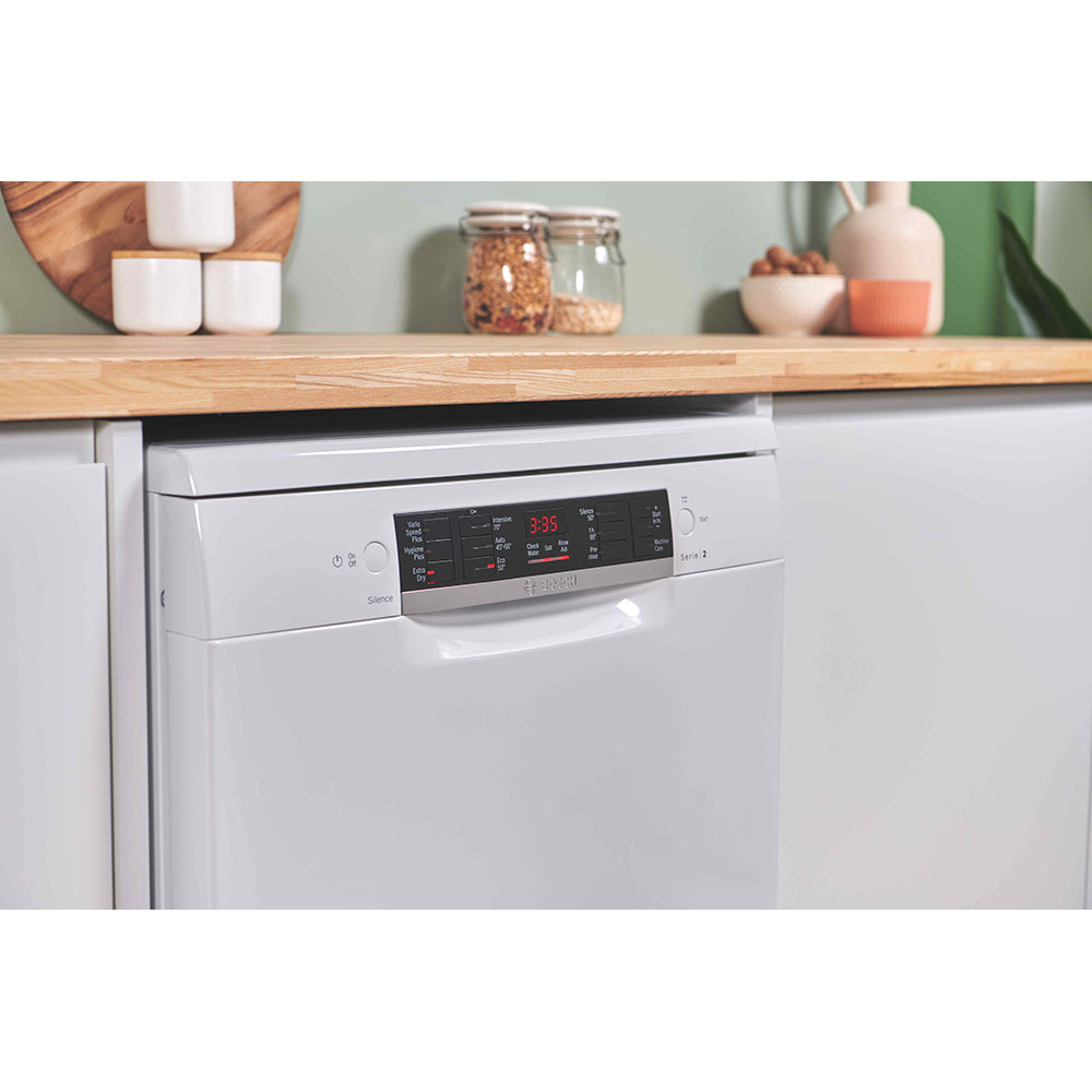 Bosch Series 2 60CM Freestanding Standard Dishwasher - White | SMS26AW08G from Bosch - DID Electrical
