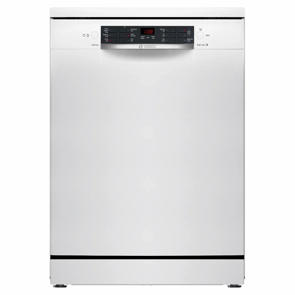 Bosch Series 2 60CM Freestanding Standard Dishwasher - White | SMS26AW08G from Bosch - DID Electrical ()