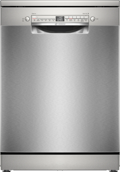 Bosch Series 2 60CM Freestanding Standard Dishwasher - Brushed Steel | SMS2HVI06G