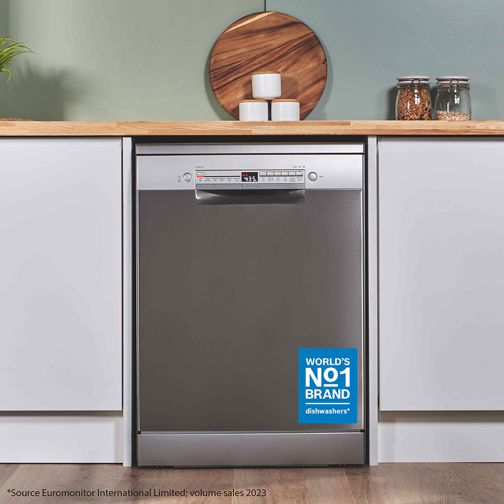 Bosch Series 2 60CM Freestanding Drawer Dishwasher - Silver Inox | SMS2HVI67G from Bosch - DID Electrical