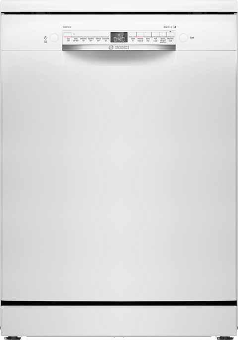 Bosch Series 2 60CM Freestanding Standard Dishwasher - White | SMS2HVW06G