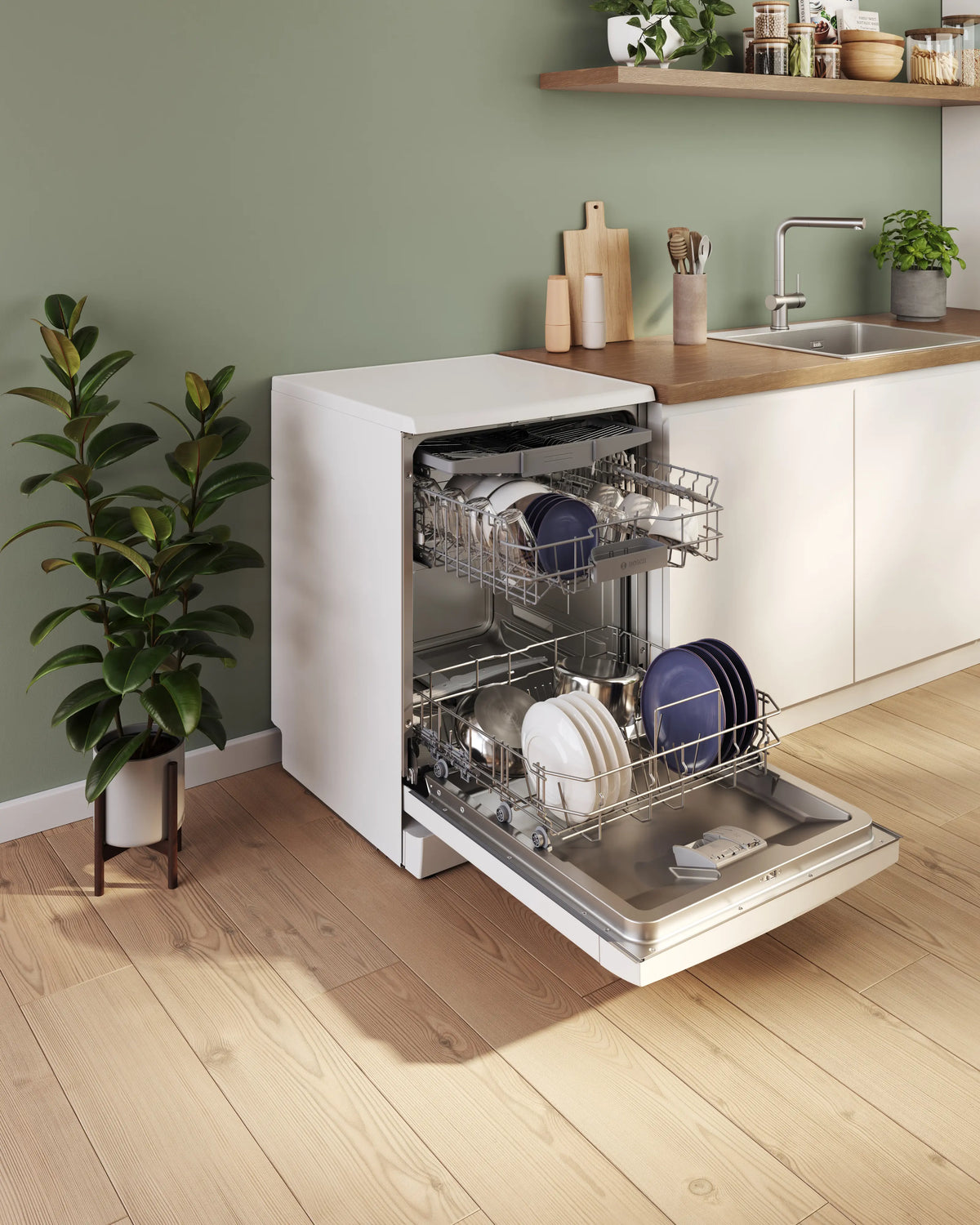 Bosch Series 4 60CM Freestanding Standard Dishwasher - White | SMS4EMW06G