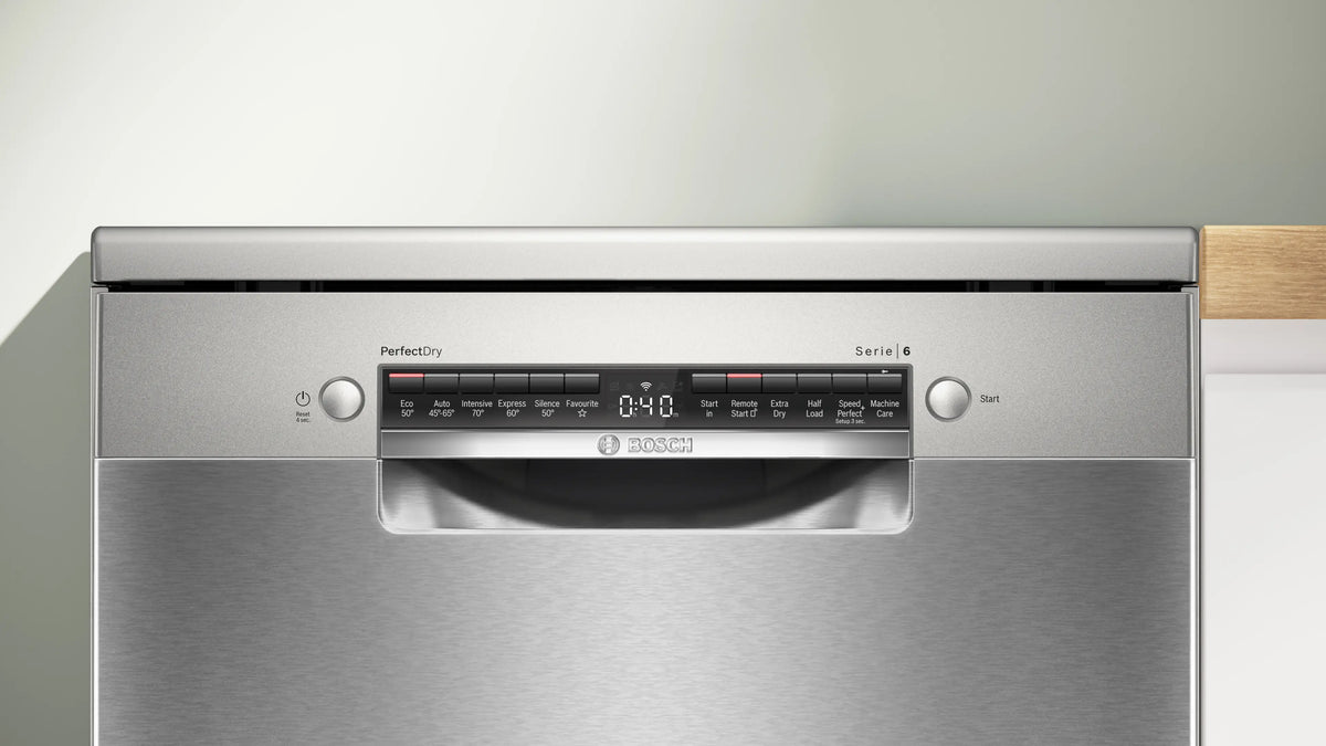 Bosch Series 6 60CM Freestanding Standard Dishwasher - Brushed Steel | SMS6ZCI10G