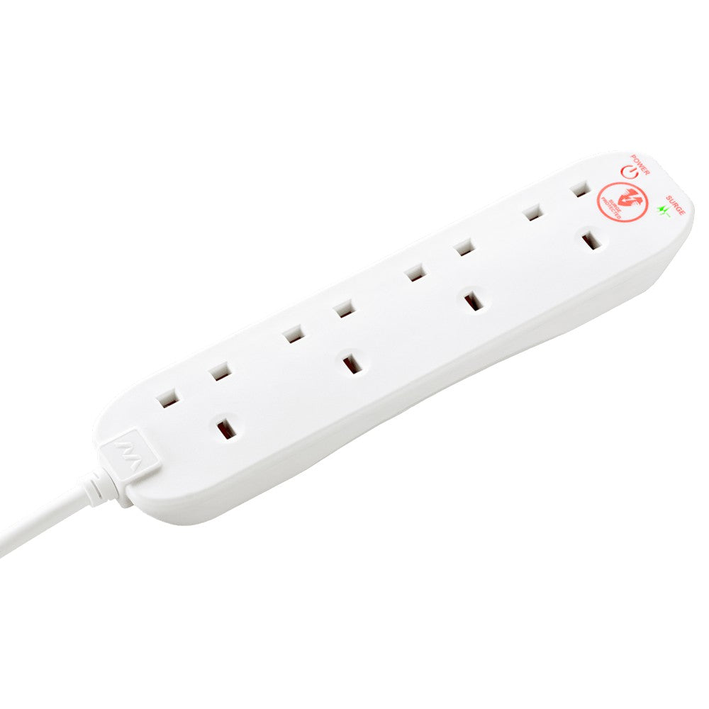 Extension 4 Plug Masterplug 4 Socket Surge Protected Extension Lead - White | DID.ie ...