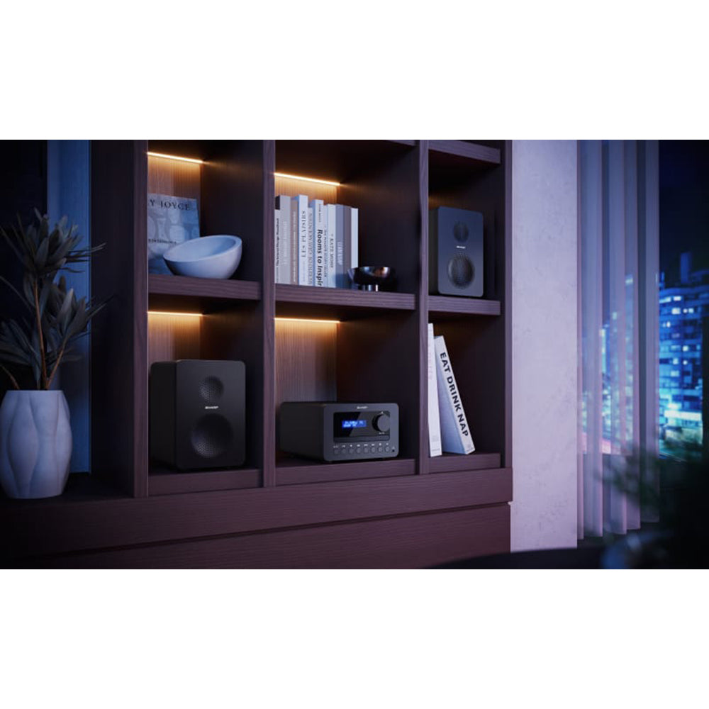 Sharp TOKYO FM Hi-Fi Micro System - Black | SXL-B514 - A from Sharp - DID Electrical