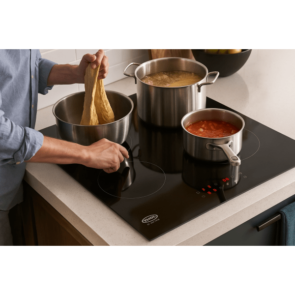 Thor 4 Zone Ceramic Hob - Black | T154MDTCSS from Thor - DID Electrical