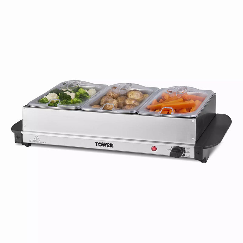 Tower 3 x 1.5L Buffet Server - Stainless Steel | T16150 from Tower - DID Electrical