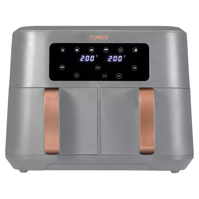Tower Vortx 8.5L Dual Basket Air Fryer - Grey | T17137GRY from Tower - DID Electrical