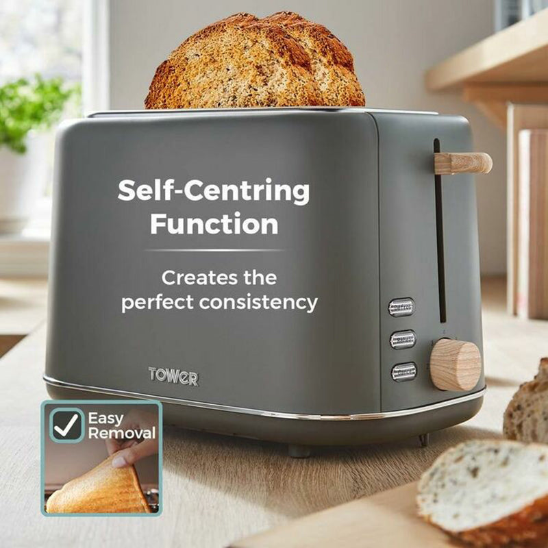Tower Scandi 800W 2 Slice Toaster - Grey | T20027G from Tower - DID Electrical