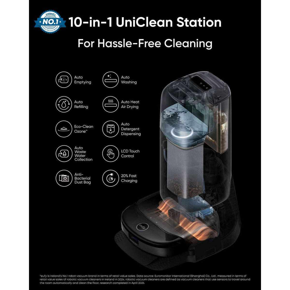 Eufy Omni S1 Pro + Filters Robot Vacuum Cleaner - Black | T2080GA1 from Eufy - DID Electrical