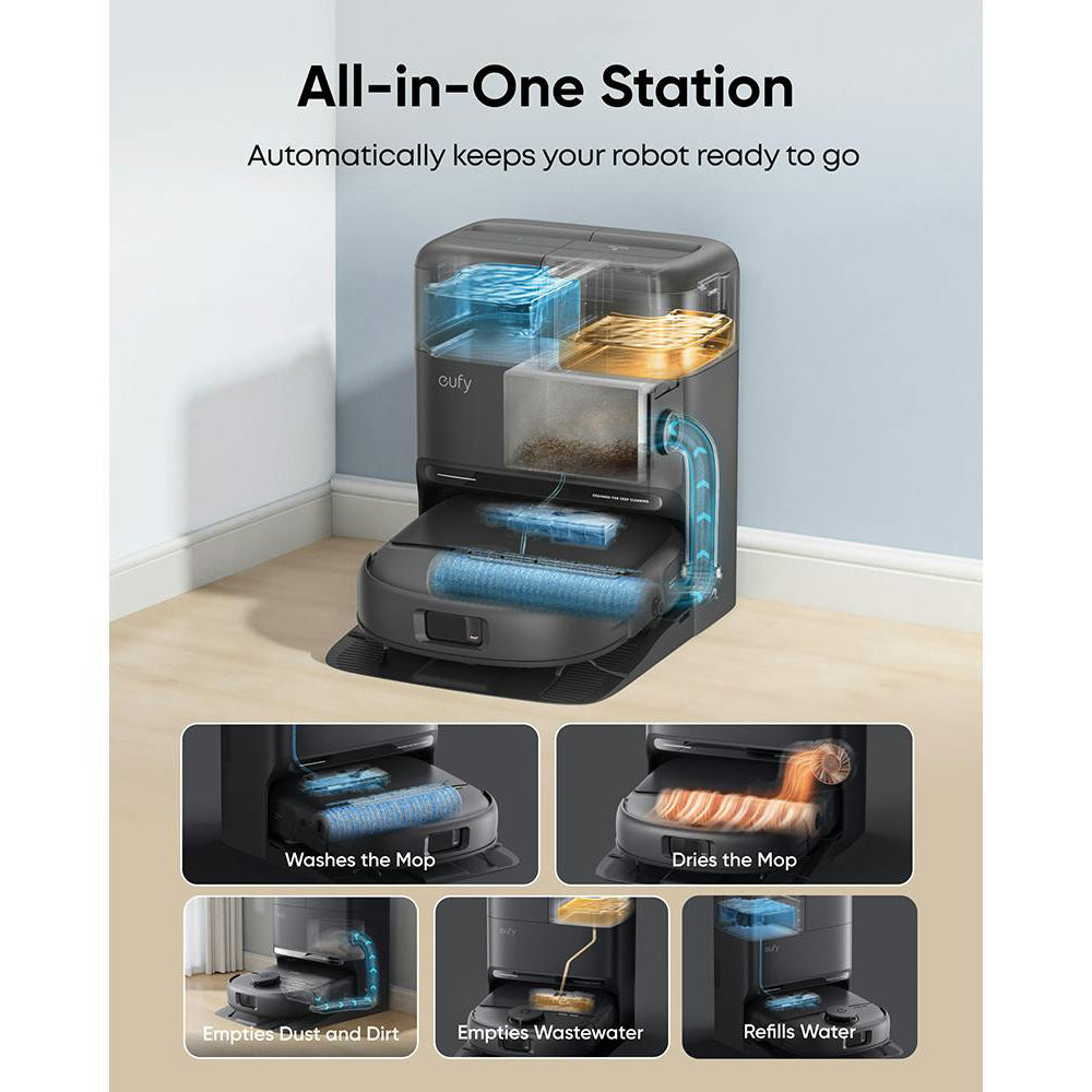 Eufy Omni C28A Bagless Robot Vacuum Cleaner with Accessory Kit - Black | T211AV10 from Eufy - DID Electrical