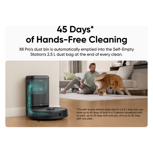 Eufy Clean X8 Pro Robot Vacuum Cleaner with Self-Empty Station - Black | T2276V11 from Eufy - DID Electrical