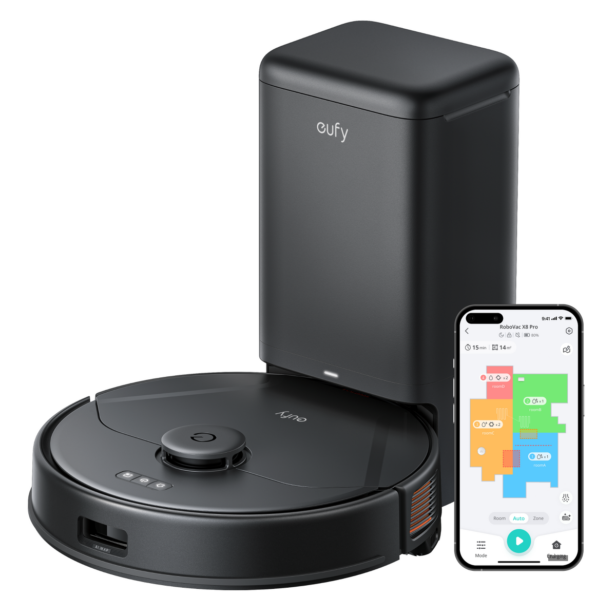 Eufy Clean X8 Pro Robot Vacuum Cleaner with Self-Empty Station - Black | T2276V11 from Eufy - DID Electrical
