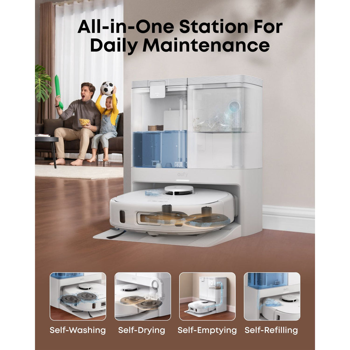Eufy X10 Pro Omni Robot Vacuum and Mop with All-in-One Station- White | T2351221 from Eufy - DID Electrical