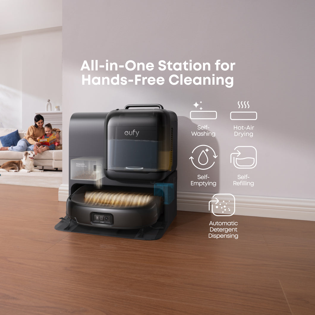 Eufy Omni E28 3-in-1 Robot Vacuum, Deep Cleaner &amp; Mop with Self-Empty Station - Black | T2352V11 from Eufy - DID Electrical
