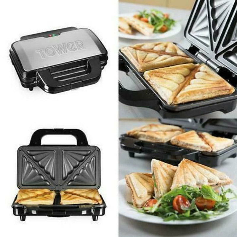 Tower 900W Deep Fill Sandwich Maker - Stainless Steel | T27031PD from Tower - DID Electrical