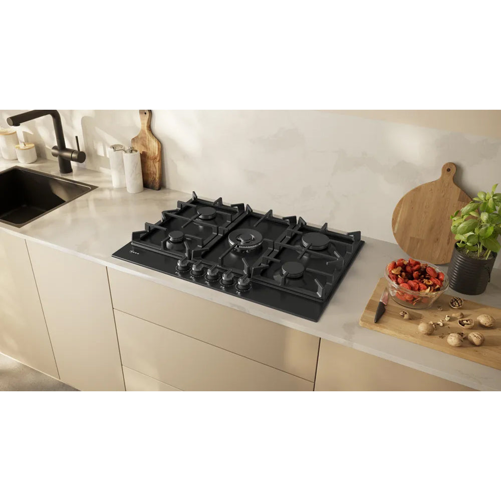 Neff N 70 75CM 5 Burner Gas Hob - Black | T27CIQ8S0 from Neff - DID Electrical