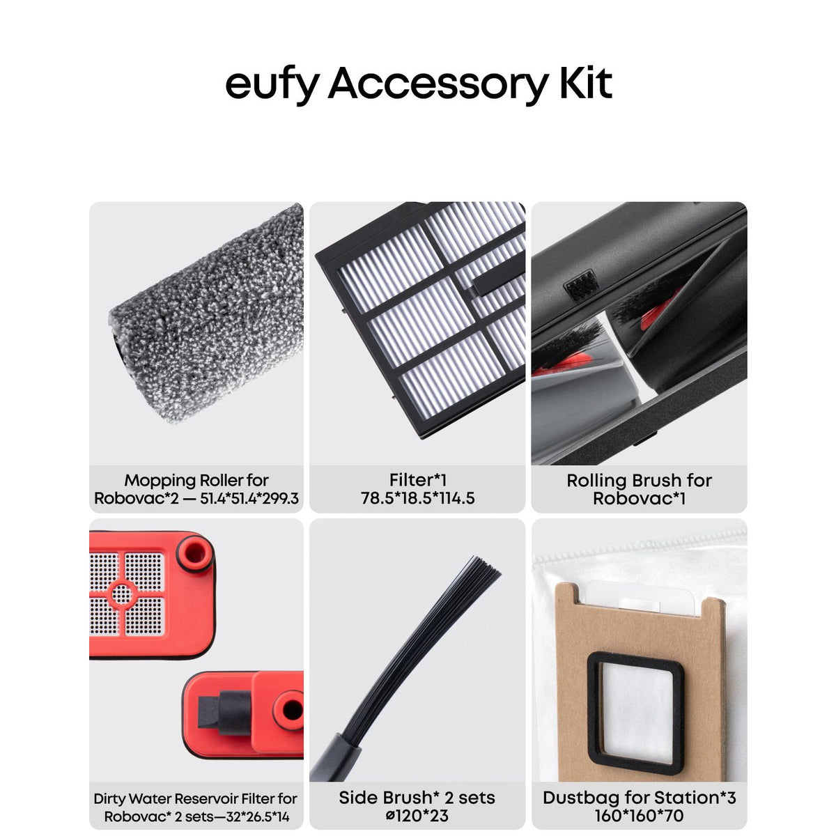 Eufy Accessories Package For Eufy Robot Vacuum Omni E28 and E25 | T290QAR0 from Eufy - DID Electrical