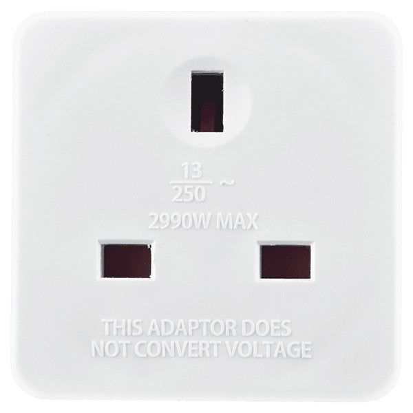 Masterplug UK to EU Travel Adaptor - White | TAEUR-MP from Masterplug - DID Electrical