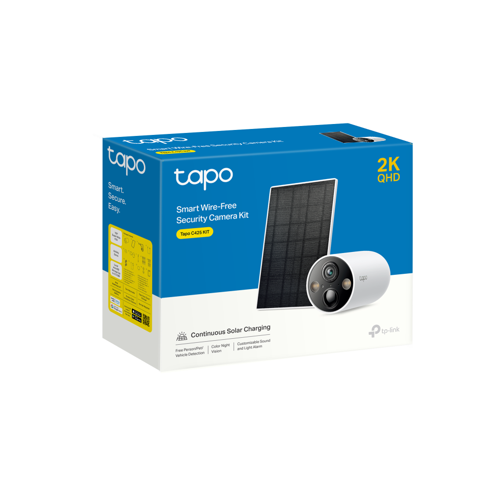 Tapo 2K Solar Powered Security Camera Kit - White | TAPO C425 KIT from Tapo - DID Electrical