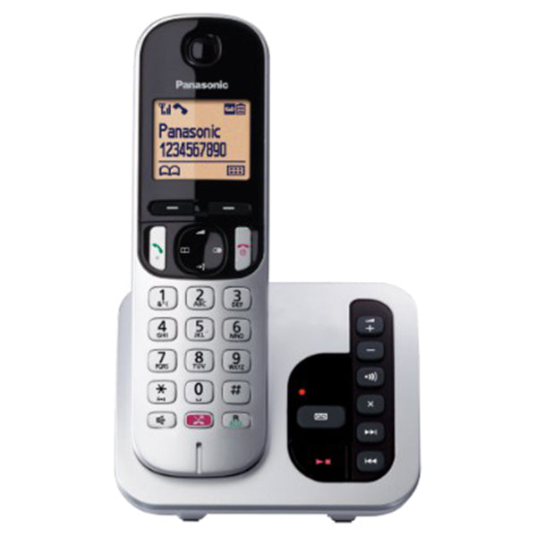 Panasonic Digital Cordless Phone with Answering Machine - Silver | TAPS260S from Panasonic - DID Electrical