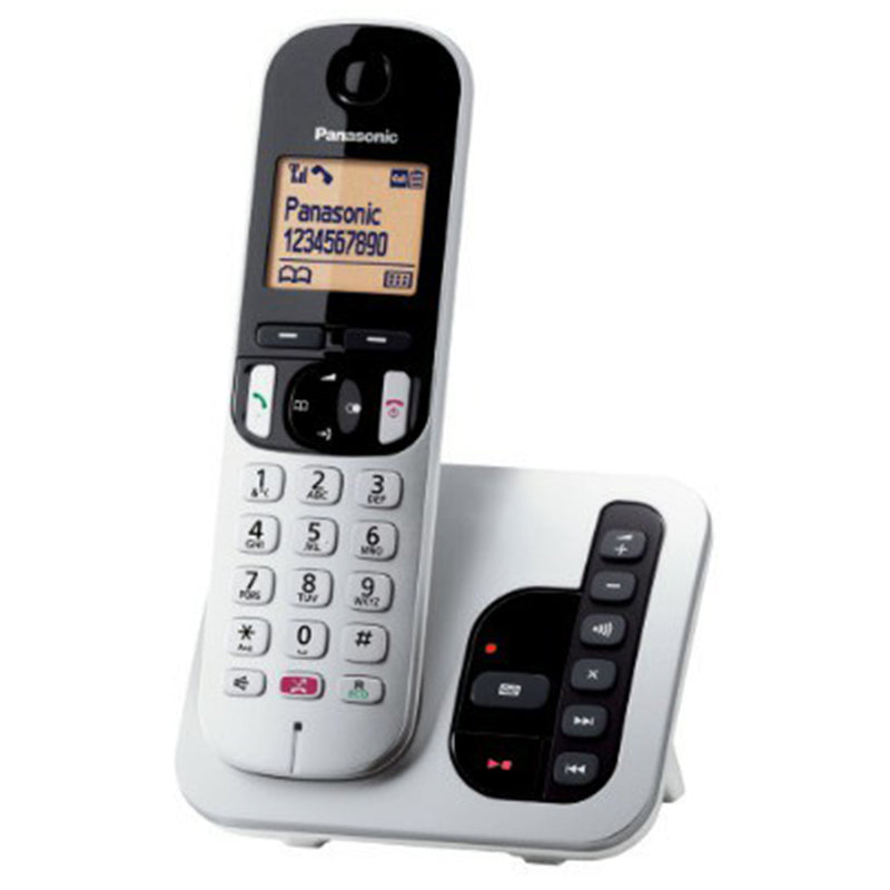 Panasonic Digital Cordless Phone with Answering Machine - Silver | TAPS260S from Panasonic - DID Electrical