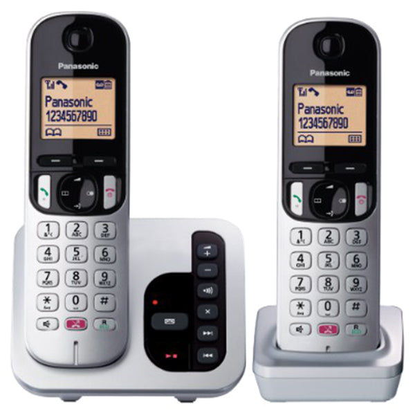 Panasonic Digital Cordless Phone with Twin Answering Machine - Silver | TAPS262S from Panasonic - DID Electrical