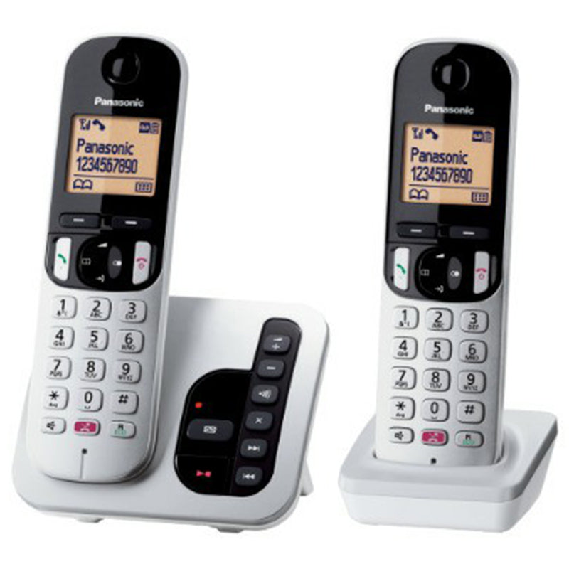 Panasonic Digital Cordless Phone with Twin Answering Machine - Silver | TAPS262S from Panasonic - DID Electrical