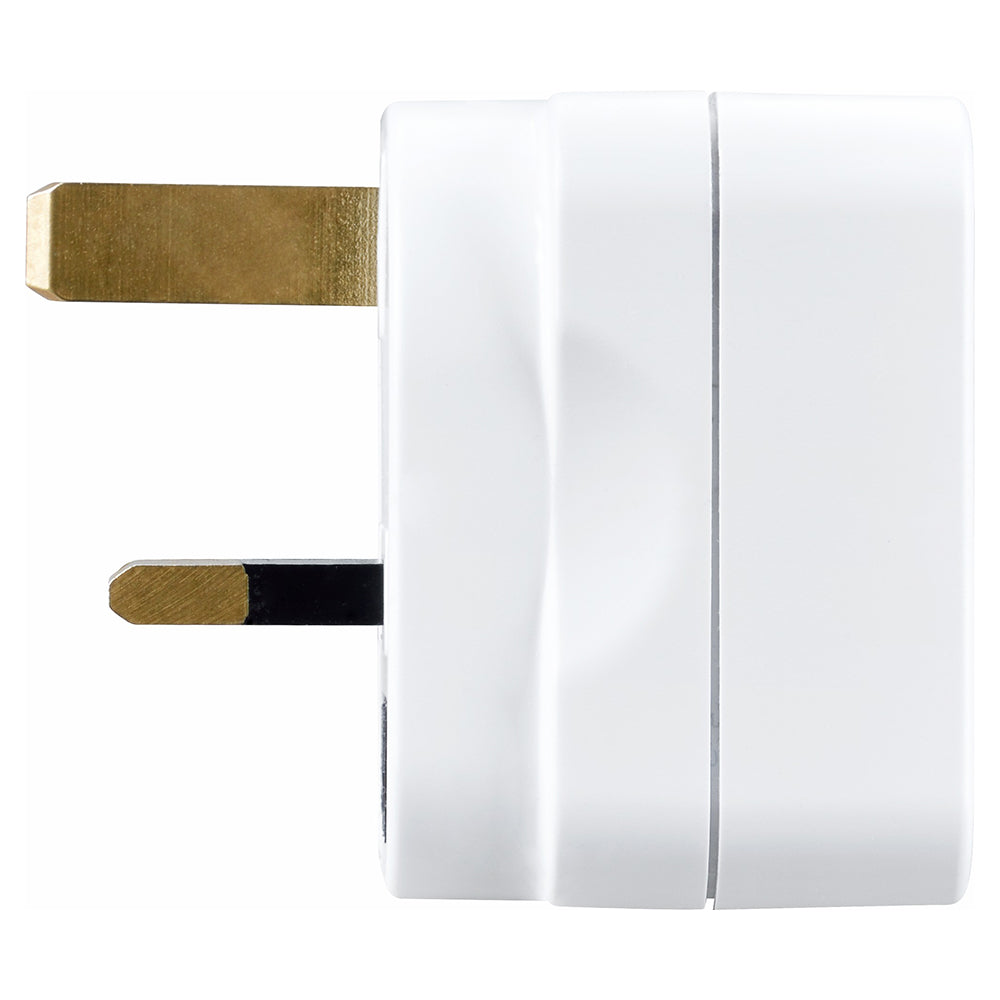 Masterplug UK Travel Adaptor - White | TAVUK-MP | DID.ie - DID Electrical